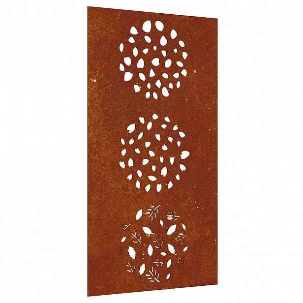 vidaXL Zahradní nástěnná dekorace 105 x 55 cm cortenová ocel List