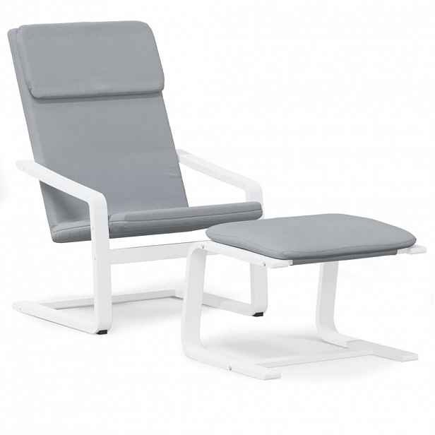 vidaXL Relaxační křeslo s podnožkou světle šedé textil