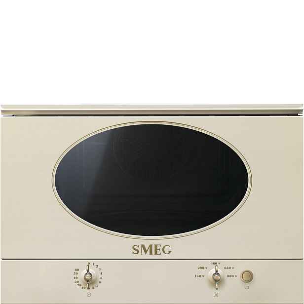 Smeg Kompaktní mikrovlnná trouba MP822NPO, 39 cm, objem 23 l, krémová MP822NPO