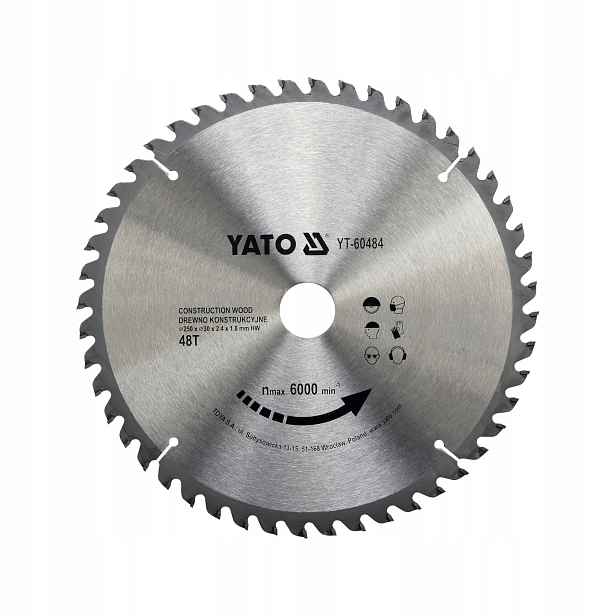 Vidiový Kotouč Na Dřevo 250 MM 48T Odolný Karbid Wolframu Yato