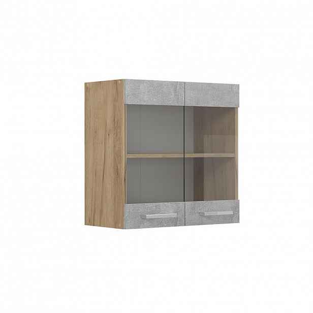 Vicco SKLENĚNÁ KUCHYŇSKÁ SKŘÍŇKA R-Line Beton 60 cm