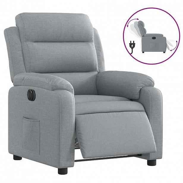 vidaXL Elektrické polohovací křeslo světle šedé textil