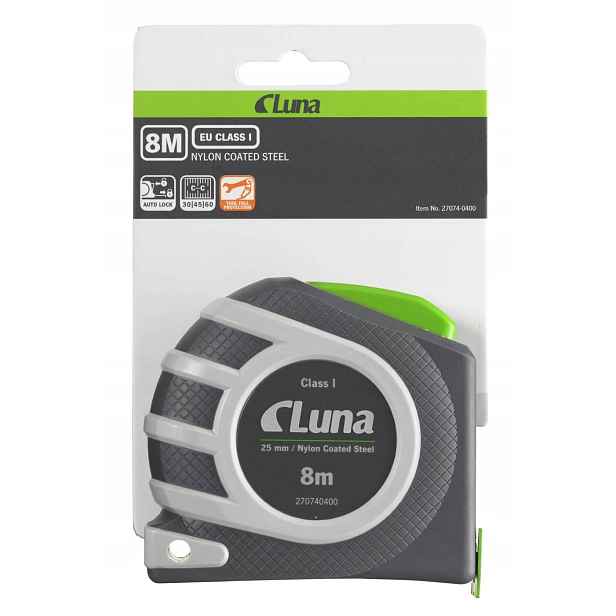 Svinovací metr Auto Lock měřící páska 8 m Luna První třída Eu Class 1