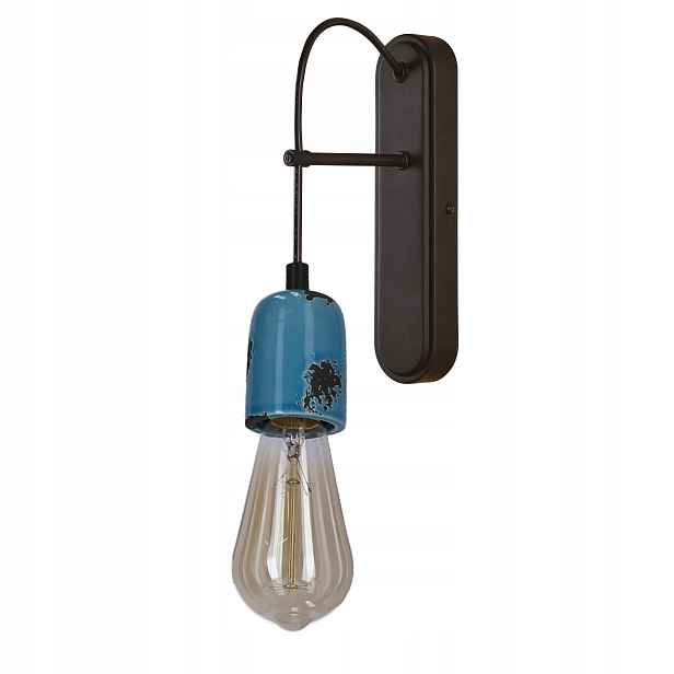 Candellux Vider nástěnné svítidlo industriální černo-modré 1xE27 40W IP20