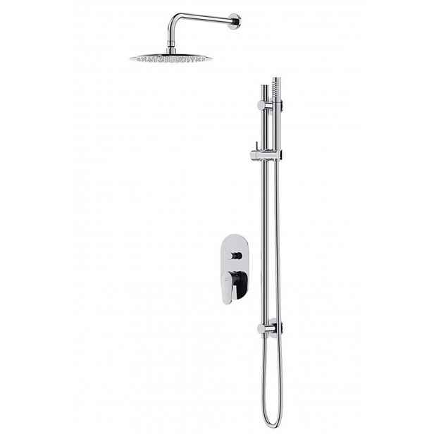 Cersanit Inverto - Sprchový set s baterií pod omítku, s tělesem, průměr 25 cm, chrom S952-005