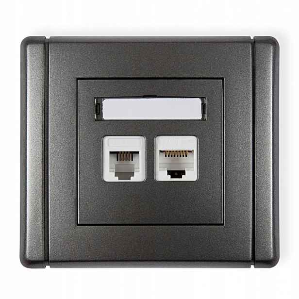 Karlik Flexi grafitový zásuvka RJ12+RJ45 11FGTK