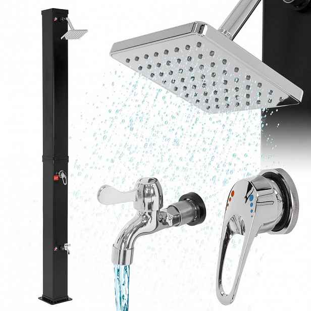 ML-DESIGN SOLÁRNÍ SPRCHA 40 L 217 cm černá hranatá