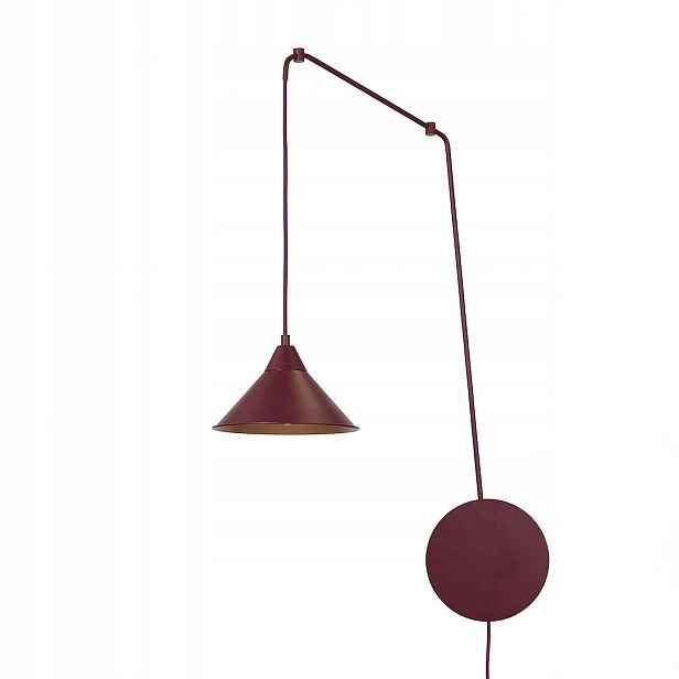 Nástěnné svítidlo Abramo 1 bordové, E27, 15W Led, ocel s práškovým nástřikem