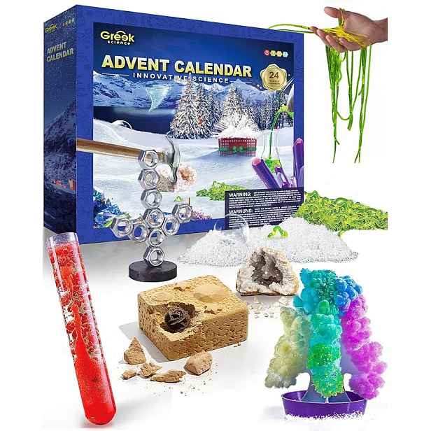 Vědecký adventní kalendář pro děti, vánoční dárky, 24 projektů