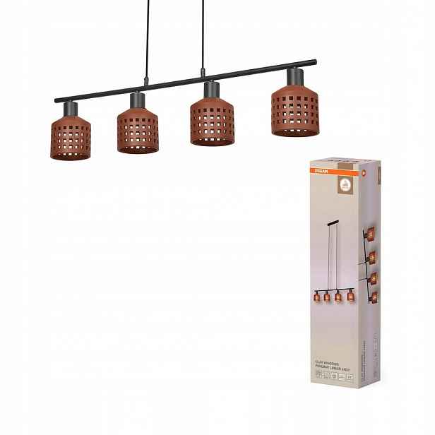 Závěsná stropní lampa 4x E27 Dekorativní hnědý dekor Osram