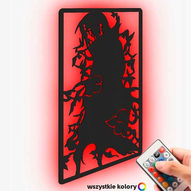 Dřevěný 3D obraz Anime Naruto Itachi Uchiha Nástěnná Noční Lampa Led