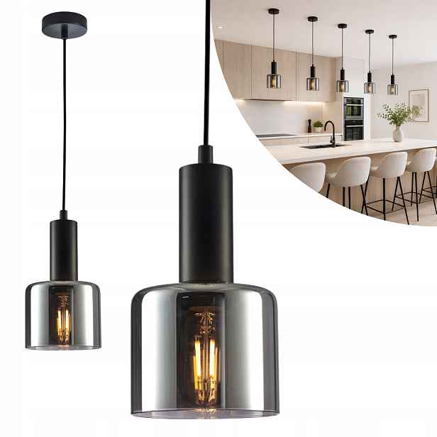 Závěsná lampa Italux Santia Led moderní černá
