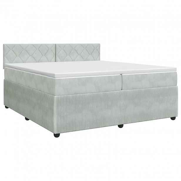 vidaXL Postel boxspring s matrací Světle šedá 200 x 200 cm Samet