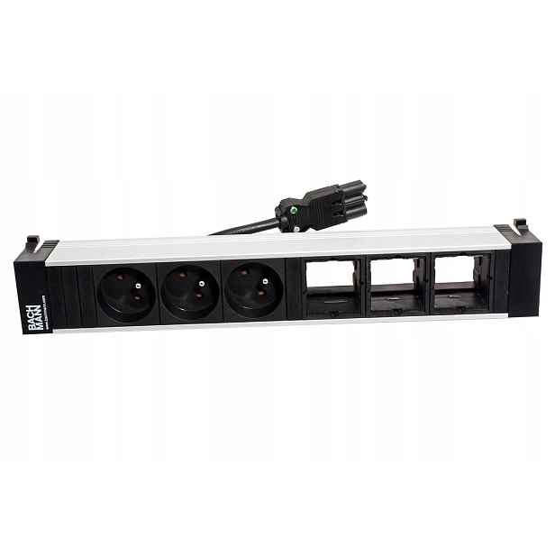 Bachmann Systém Power Frame, box pro 6 modulů, 3x zásuvka Cz, 3x volné