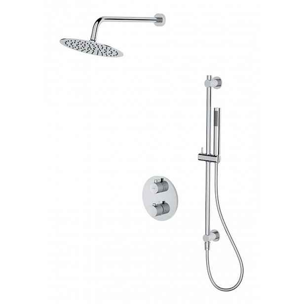 Cersanit Zen - Sprchový set s termostatem pod omítku, s tělesem, průměr 25 cm, chrom S952-032