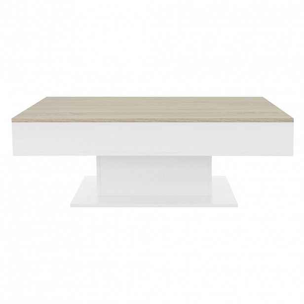 ML-DESIGN KONZOLOVÝ STOLEK 110 x 60 x 40 cm, vzhled dubu/bílý, se 2 úložnými přihrádkami
