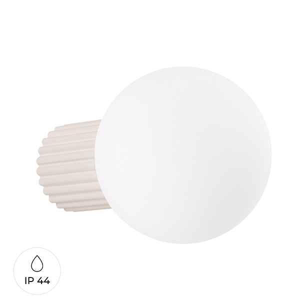 Sollux Lighting Nástěnné svítidlo Halo béžová skleněná koule G9 8W IP44