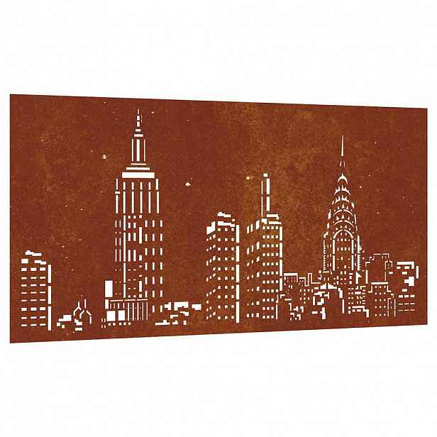 vidaXL Zahradní nástěnná dekorace 105 x 55 cm cortenová ocel Panorama
