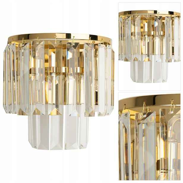 Zlatá nástěnná lampa Monaco s jemným světlem u postele nad stolem MaxLight