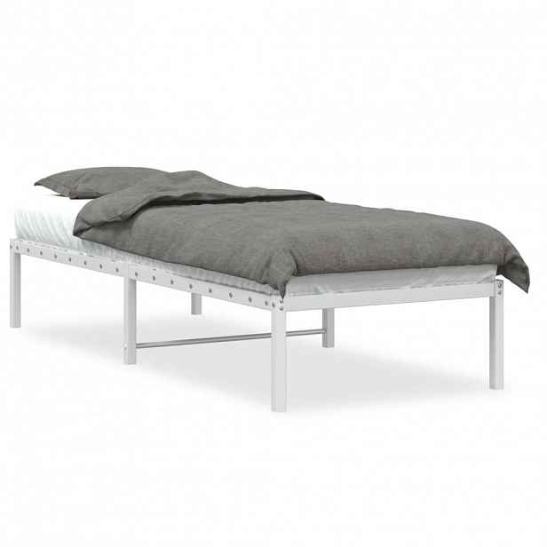 vidaXL Kovový rám postele bílý 75 x 190 cm