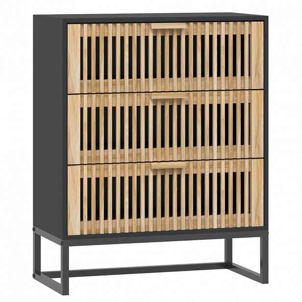 vidaXL Příborník černý 60 x 30 x 75 cm kompozitní dřevo