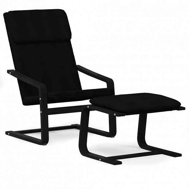 vidaXL Relaxační křeslo s podnožkou černé textil