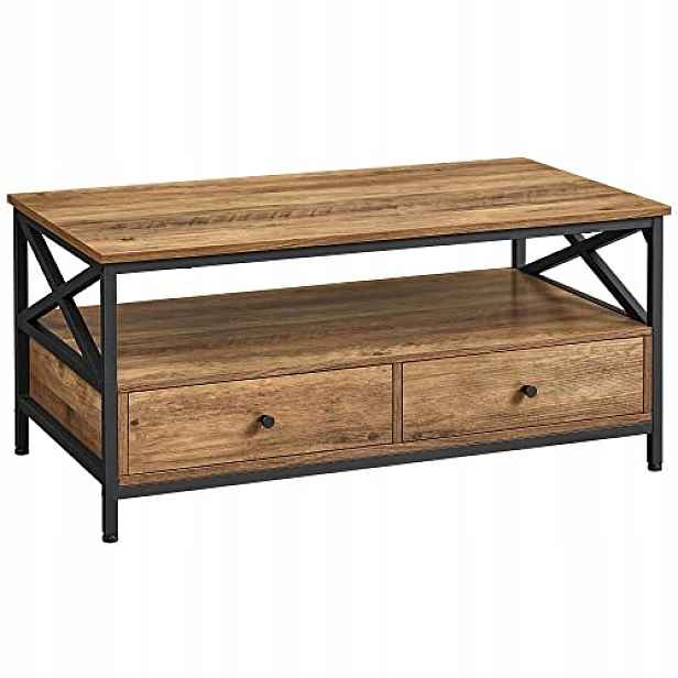 Kávový stolek lavička se zásuvkami Vasagle 100 cm vintage