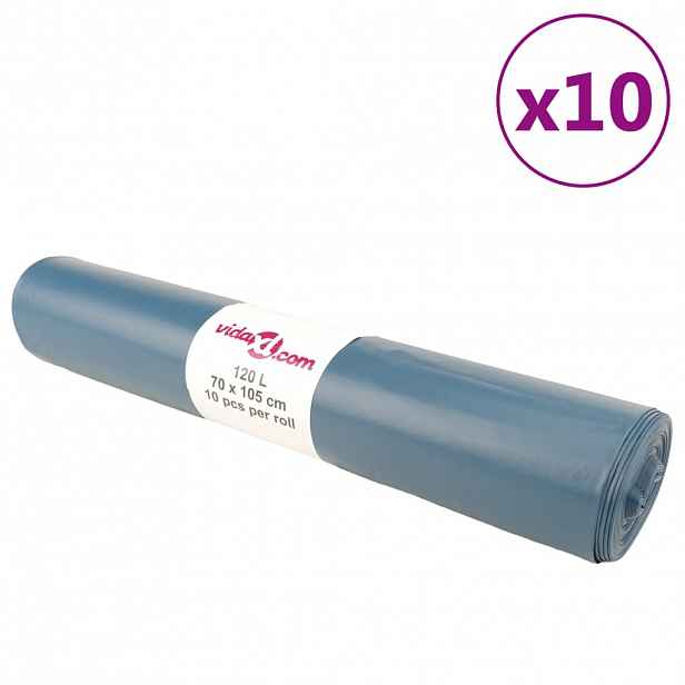vidaXL Pytle na odpadky 100 ks modré 120 l