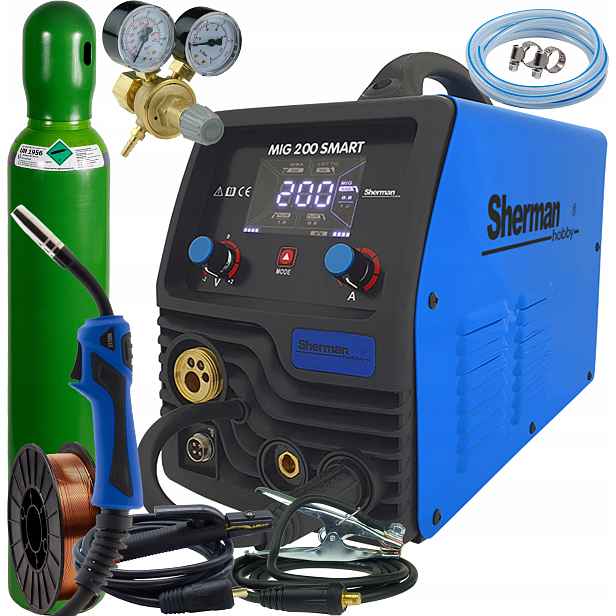 Poloautomatický Invertor Sherman Mig 200 Smart 230V 200A Synergie Mma Tig Lift 4