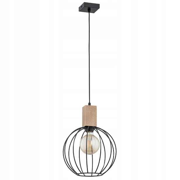 Moderní industriální závěsná lampa, kulatá, černá, hnědá, do obývacího pokoje Alfa
