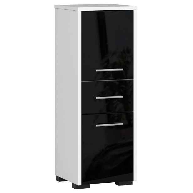 Ak furniture Koupelnová skříňka Fin bílá/černá lesk