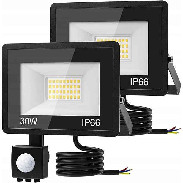 Halogen Led 30W IP66 S Pohybovým Senzorem Venkovní Lampa 3000 LM 2 kusy