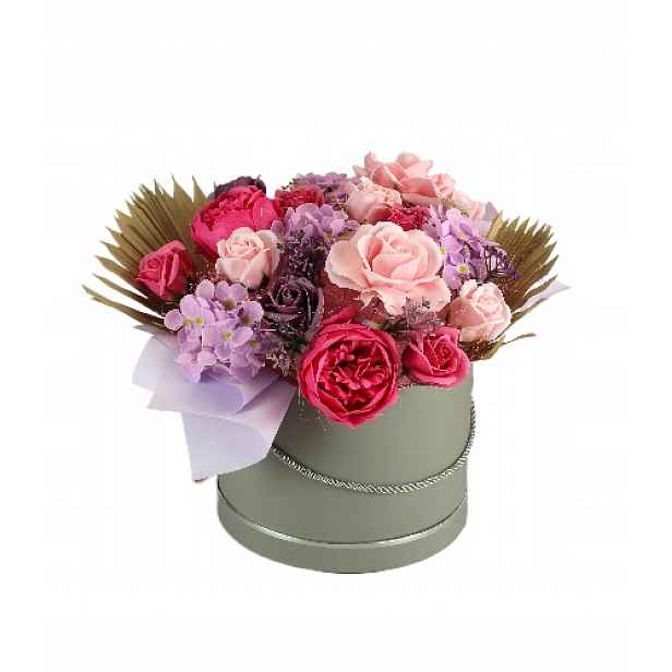 Mýdlové květiny Flower Box Velký XXL Dárek Narozeniny Akce