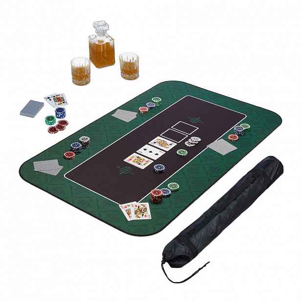 Relaxdays PODLOŽKA Zelená na poker 100x60 cm protiskluzová