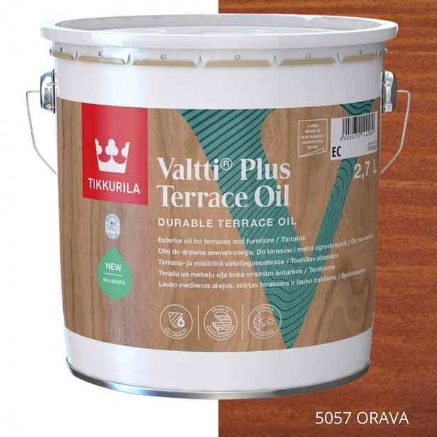 Tikkurila Olej Na Dřevo Valtti Plus Terrace Oil 2,7 L Barva 5057 Orava