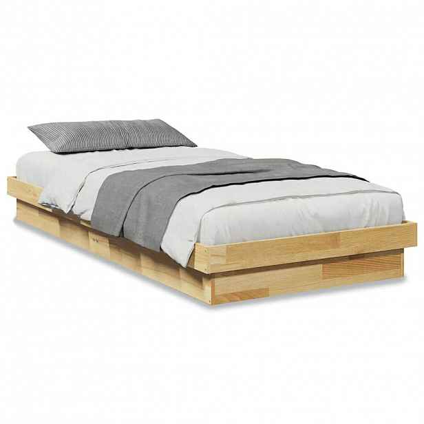 vidaXL Rám postele bez matrace 75x190 cm Dubový masiv