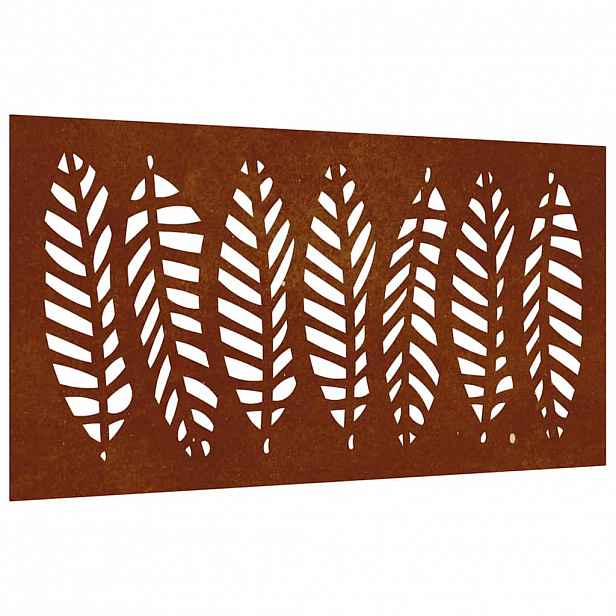 vidaXL Zahradní nástěnná dekorace 105 x 55 cm cortenová ocel List