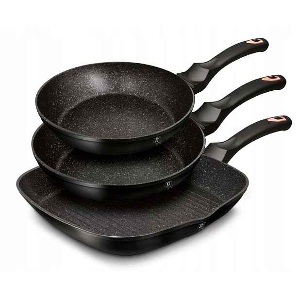 BH-6156 Sada pánví granite 3 el. Berlinger Haus Black Rose indukční