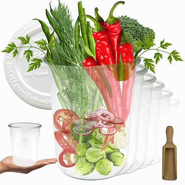 Sklenice Weck 850 ml Mold pro skladování plastového víka Měřítko 12 Ks