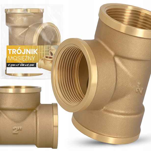 T-rozdělovač trojháček 2'' Vnitřní Závit Tvarovka Spojka pro upevnění Trubek Odolná Ge