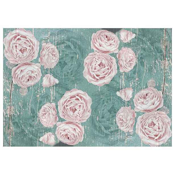 Tapeta Růže Vintage na dřevě Shabby Chic Provence Retro 368x254 lepidlo