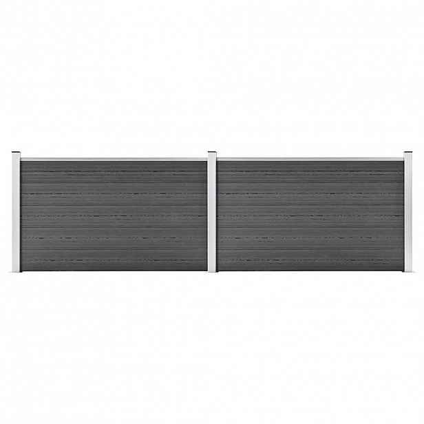 vidaXL Zahradní plot WPC 353 x 105 cm černý