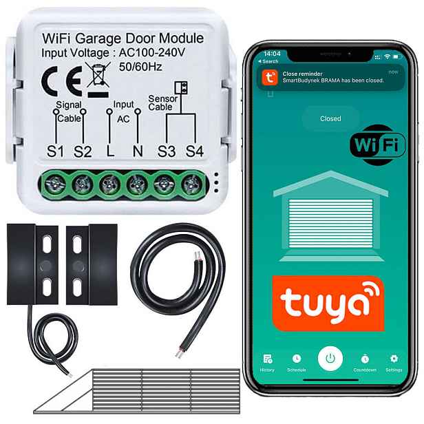 Ovladač pro garážová vrata Wifi bezpotenciálový Senzor Tuya