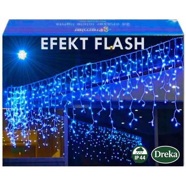Sople 500 Led Záclona Venkovní Osvětlení IP44 Modrá Studený Flash 24 M