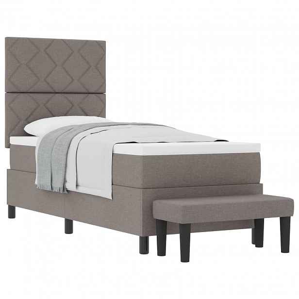 vidaXL Postel s boxspringem s čelo Taupe 80 x 200 cm textil