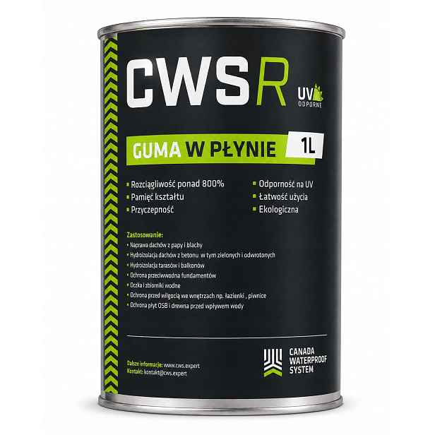 Kanadská guma Cwsr 1L s Uv kapalinou, odolná Fólie, izolace střech