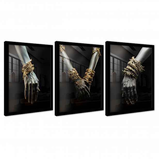Plakáty Žena Ruce Glamour Na Zeď Rám Obrazy Velký Triptych 103x219