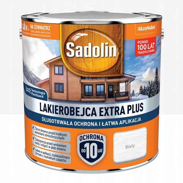 Sadolin Extra Plus Ochranný A Dekorační Lak Na Dřevo 2,5 L Bílý