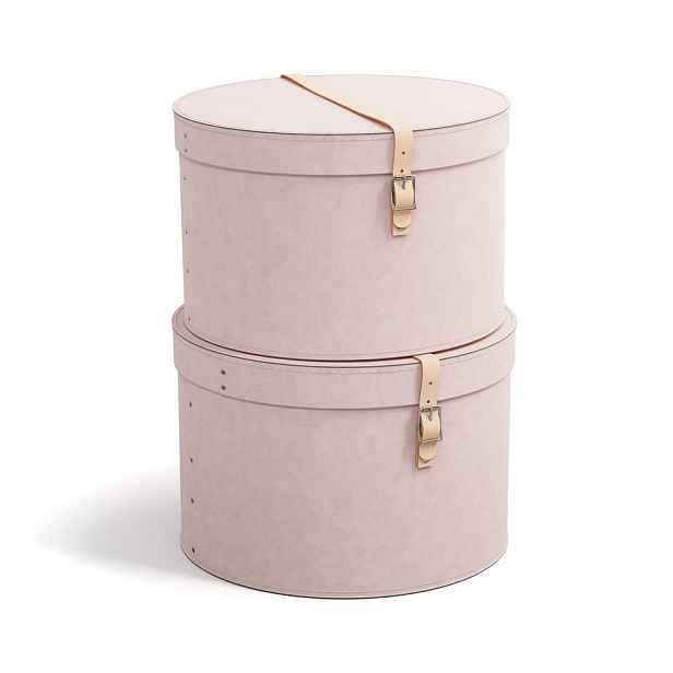 Světle růžové kartonové úložné boxy v sadě 2 ks s víkem ø 37,5x25 cm Rut Restore Paper Laminate – Bigso