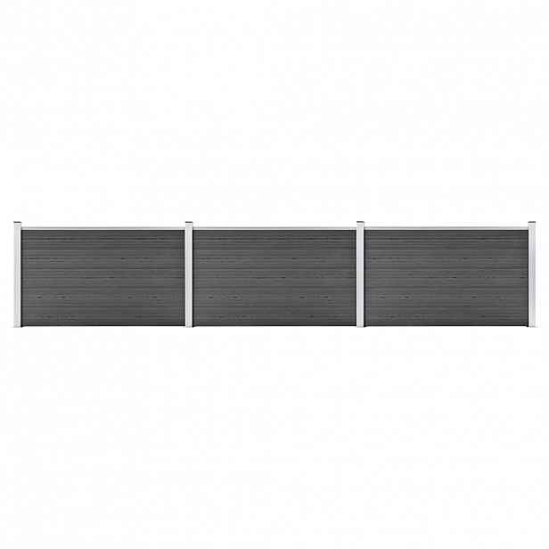 vidaXL Set plotového dílce WPC 526 x 105 cm černý
